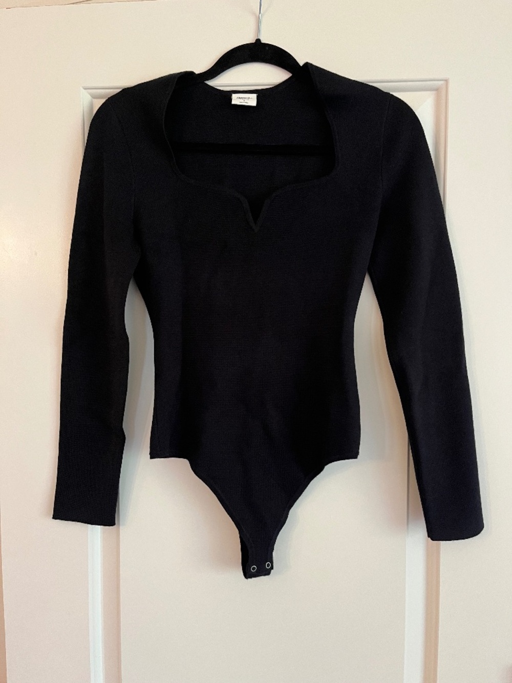 Abercrombie & Fitch Black Stretch Knit Sweetheart Bodysuit